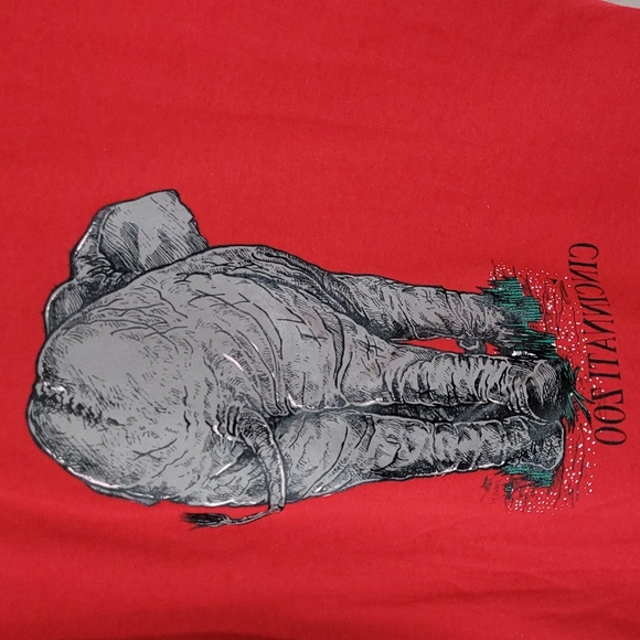 vintage Cincinatti Zoo Elephant front and back Jerzees red t-shirt L - Picture 4 of 6